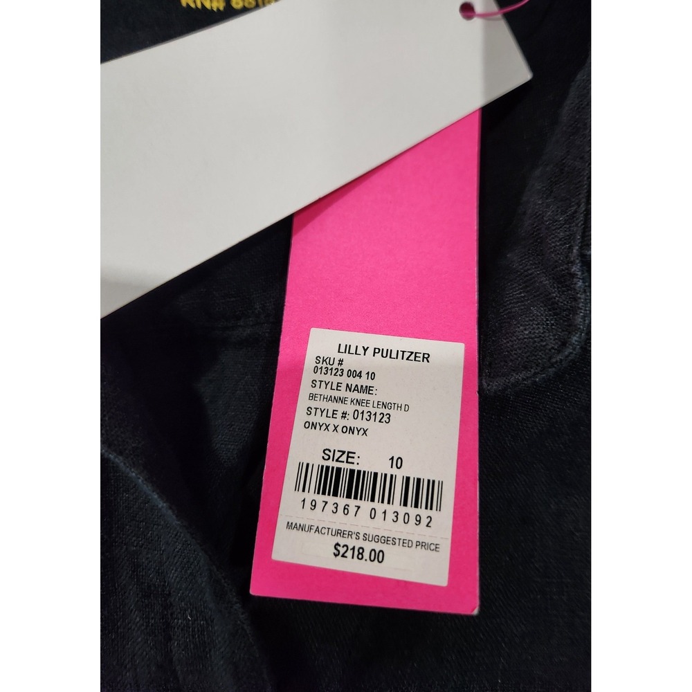 Lilly Pulitzer Bethanne Linen Shirt Dress Onyx Black 013123 Size 10 NWT - Picture 11 of 12